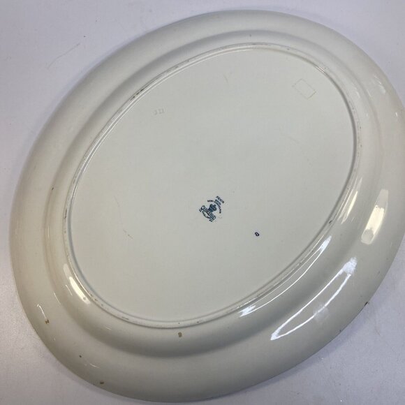 Wood & Sons Large Platter Pekin Blue Willow Gold Trim England SemiPorcelain 1907 - Picture 13 of 16